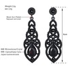 mecresh Black Teardrop Earrings for Women Crystal Dangle Drop Earrings