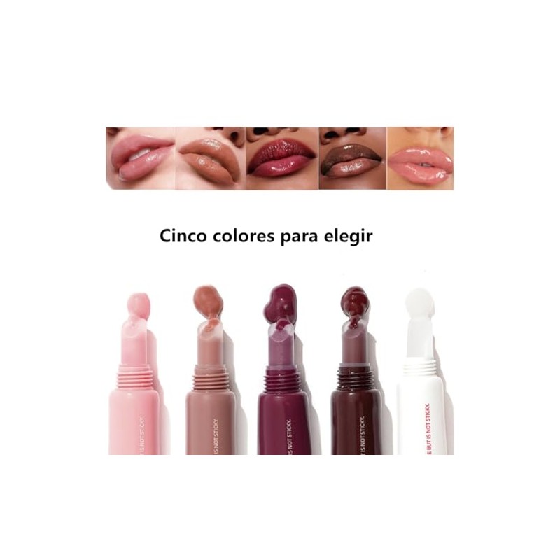 Brillo labial hidratante de larga duración, gelatina, lápiz labial no