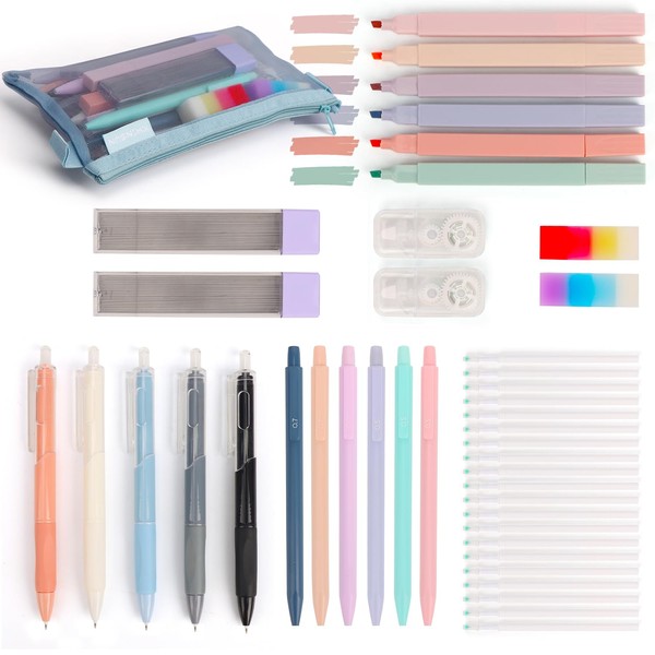 OWill Aesthetic Stationery Set, 43 Pcs Cute Stationary School Supplies