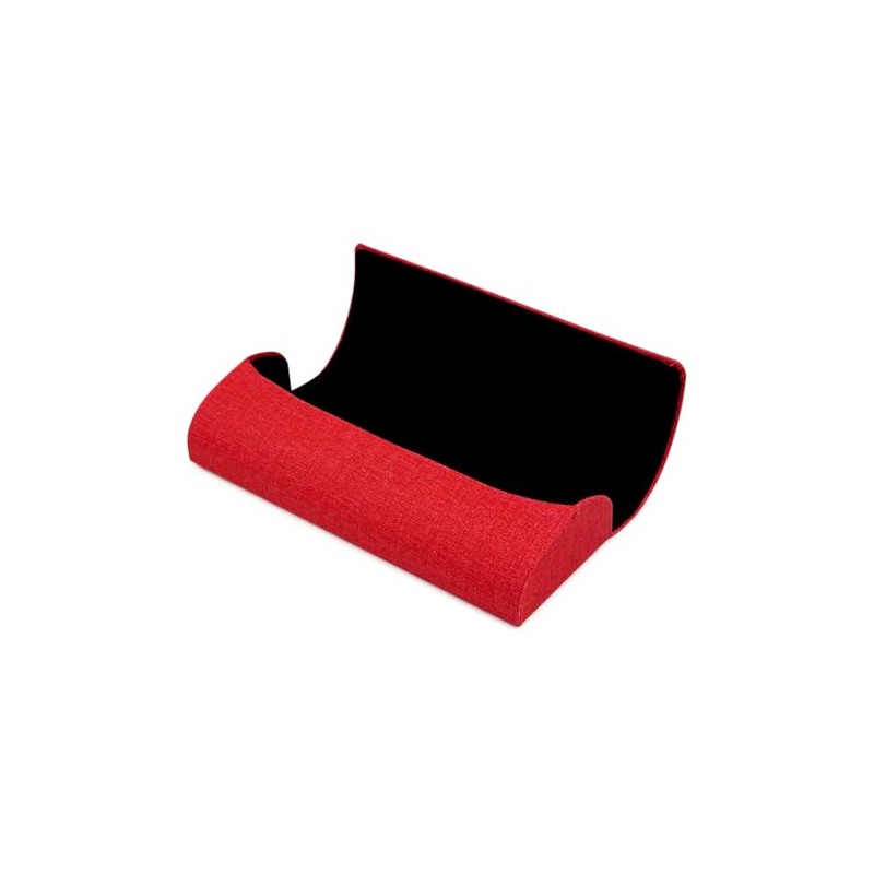 テーシーケース メガネケース おしゃれ セミハード ケース マグネット式 アルミ ポリウレタン レッド 薄型