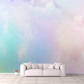 3D Wallpaper Cloud Series Colorful Cotton Candy Soft Fog and Clouds with a Self Adhesive Bedroom Living Room Dormitory Decor Wall Mural Stick and Peel Background Wall Ceiling Wardrobe Sticker