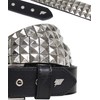 Lowlife Triple S Studded Leather Belt in Black and Silver