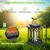 BOBKID 2 Pack Solar Lanterns Outdoor Waterproof, Flickering Flame Outdoor