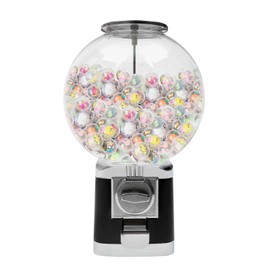 HinLIaDa Gumball Machine for Kids 12", Bulk Vending Machine w/key Classic Bubble Capsule Toys Candy Dispenser Vending Machine for 500 PCS 1.06-1.26 Inch Bubble Gum Ball (1 Coins Only) (Black)