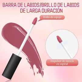 SINYI Lápiz Labial Hidratante con Acabado Brillante，Lápiz Labial Líquido De 3 Colores,Brillo Labial A Prueba De Agua, Altamente Pigmentado, De Larga Duración De 24 Horas Y No Pegajoso (5)