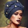 Urieo Turbante africano para la cabeza, trenzado trenzado, suave, preatado,