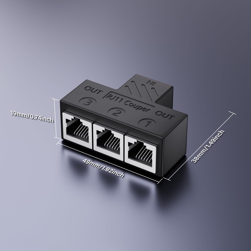 SinLoon RJ11 Coupler RJ11 Female to 3 Female 6P6C Telephone