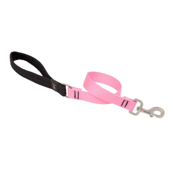 Traffic Leash by Lupine in 1" Wide Pink 2-Foot Long with Padded Handle