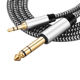 Morelecs 6.35mm 1/4" Male to 3.5mm 1/8" Male TRS Stereo Audio Cable 12ft 3.5mm to 6.35mm Audio Cable Compatible for Guitar, Piano, Amplifiers, Home Theater Devices, or Mixing Console