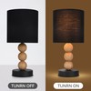 Lexi Lighting Cara Table Lamp, Black/Timber, E14 Lamp Holder, Cozy
