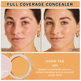 QIUFSSE Under Eye Color Corrector,Cream Concealer Full Coverage for Mature Skin,Vegan Under Eye Cream Dark Circles Cover up Makeup Concealer Makeup,Under Eye Brightener (05 Warm Tan)