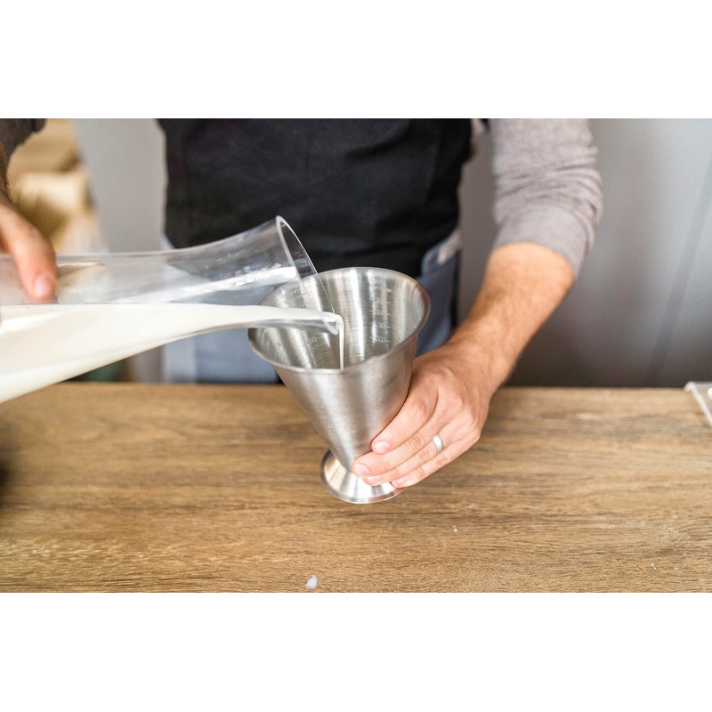 GSD Haushaltsgeräte Messbecher, Edelstahl, Silber, 1 Stück (1er Pack)