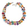 Avalaya 2-Row Multicoloured Shell Nugget with Nude Coloured Crystal Bead