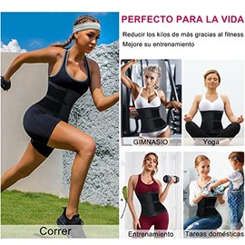 Eleady Reductor Abdominal Mujer Traje De Sauna Faja Neopreno Sudoración Entrenador de Cintura Abdomen Soporte Lumbar Ajustable                        