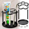Yigney Toothbrush Holders for bathrooms, Metal Toothbrush Holder Black