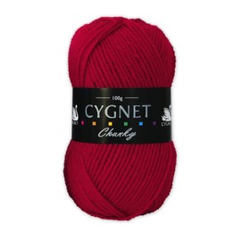 Cygnet Chunky Knitting Yarn/Wool - 100g Chunky Knit Ball (Red - 167)
