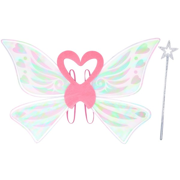 Orgoue Fairy Wings, Angel Wings Butterfly Wings Tinkerbell Fairy Wings Adult Kids Women, Halloween Costumes Wings with Fairy Wand for Halloween Carnival World Book Day Dress Up Party Favor