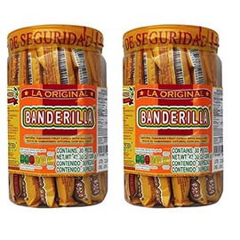 Banderilla Tama-Roca Tamarindo Mexican Candy Sticks. Contains 30 Pieces of Spicy Tamarind Candy With Salt And Chili 42.3 oz. (Pack of 2)