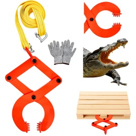 3T/6615 LBS Truck Pallet Puller Clamp Kit Pallet Puller Clamp Truck Pulling Scissor Grabber Style Hook and 13.1ft Nylon Tow Strap with Gloves for Pulling Heavy Thing(Tangerine,3T/6615 LBS)