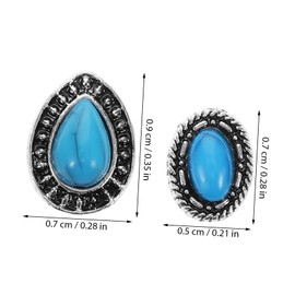 WOONEKY 20Pcs Retro Turquoise Nail Charms Elegant Vintage Nail Art Decorations Unique Manicure Accessories for Women Dazzling DIY Nail Jewels Supplies