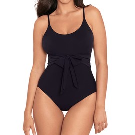 Skinny Dippers Jelly Beans Kate Soft Cup Tummy Control One Piece Swimsuit, Black, Medium
