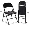 VECELO Metal Folding Chairs 4 Pack, Double Hinged Steel Frame