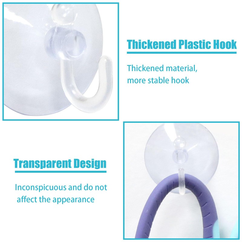 TSKDKIT Pack of 40 Suction Cup Hooks, Suction Cups for