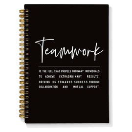 ETVISO Teamwork Gifts Notebook, Work Journal Notebook for Women Men Team Members, Funny Office Gifts for Coworkers, Funny Office Supplies, Hardcover Spiral Notebooks 5.5x8.3 Inch