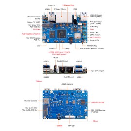 Orange Pi RV2 2GB RAM LPDDR4X RISC V 8 Core 2Tops Al Arithmetic Power Development Board, Wi-Fi 5+BT 5 with BLE Support Single Board Computer Run Ubuntu24.04 (2GB)