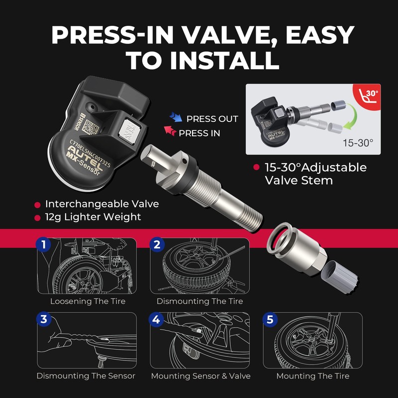 Autel MX 315MHz TPMS Sistema de Control de presión de