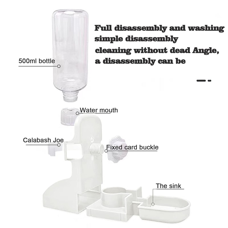 HERCOCCI Rabbit Hay Food Bin Feeder and Bunny Water Bottle