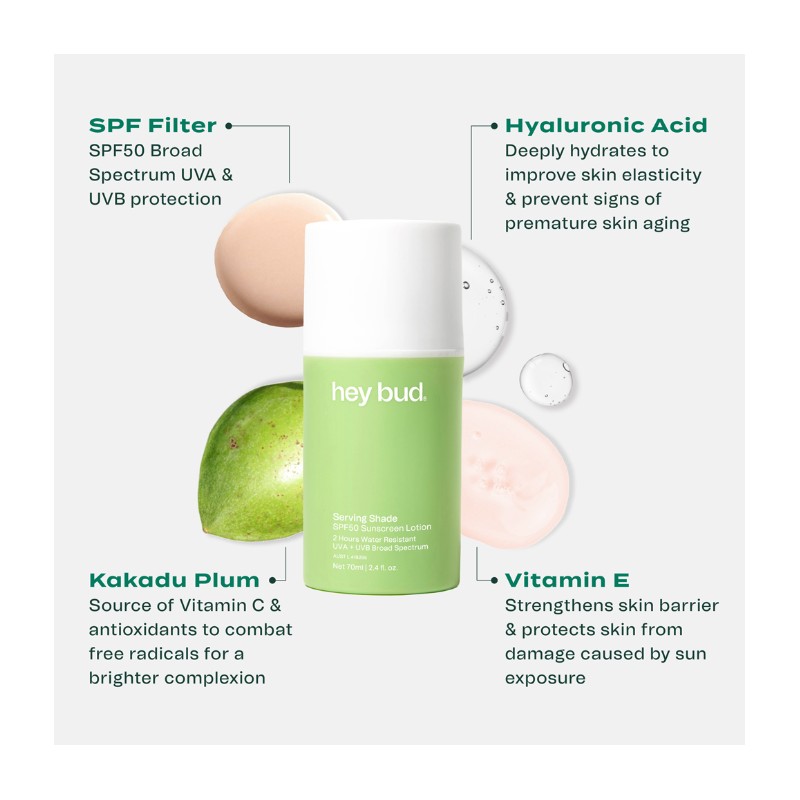 Hey Bud Serving Shade Spf50 Sunscreen Lotion 70ml