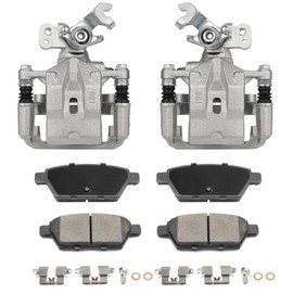 EIOFEVY Rear Brake Calipers and Ceramic for Ford for Fusion 2006-2012,for Lincoln for MKZ 2007-2012 for Zephyr 2006,for Mazda 6 2006-2013 Pads (Silver) 18-B5003 M10X1-6H 18-B5002