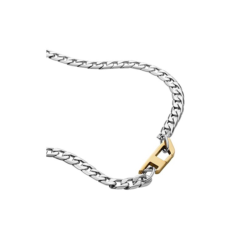 Diesel Men's Stainless Steel Chain Necklace, Stainless Steel, No Gemstone