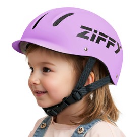 ZIFFY Toddler Bike Helmets for Kids 5-10 – Lightweight, Adjustable, Safety Certified Scooter Helmet for Boys & Girls with Washable Inner Lining, S, Purple
