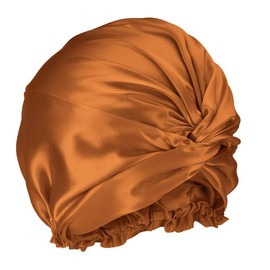 Blissy Silk Bonnet - 100% Pure Mulberry Silk - 6A Grade 22-Momme - Turban - Classic Standard Size:_Bronze