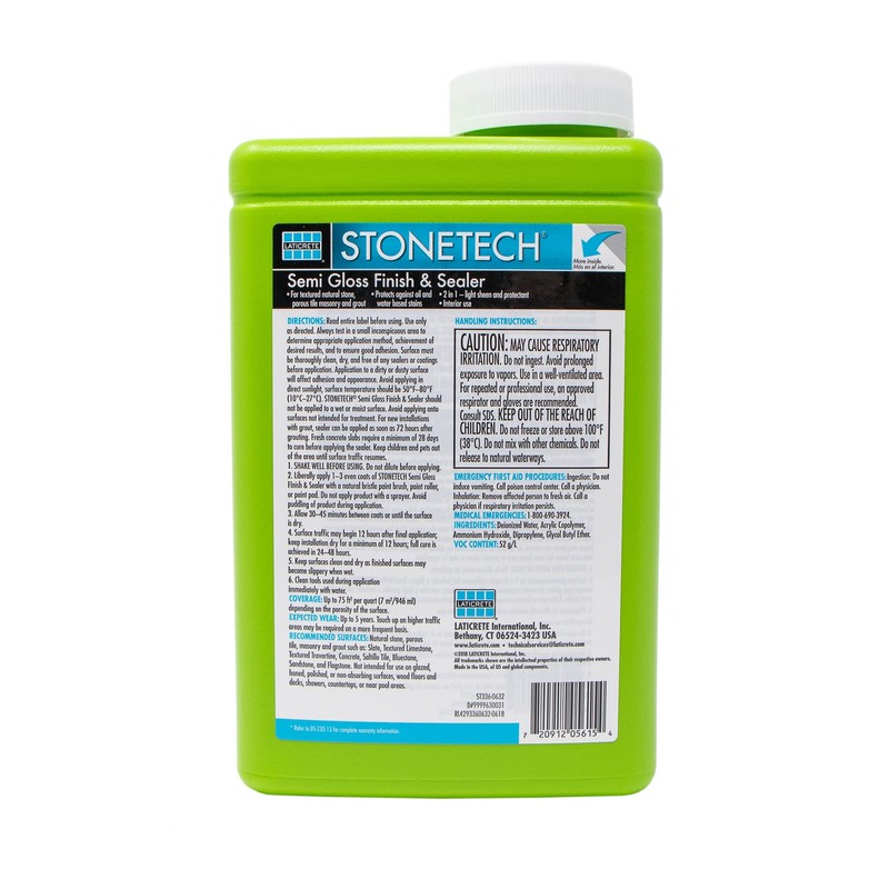 STONETECH Semi Gloss Finish & Sealer, 1 Quart/32OZ (946ML) Bottle