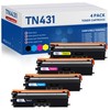TN431 TN-431 Toner Cartridges 4 Pack (Black/Cyan/Magenta/Yellow) TN431BK TN431C TN431M