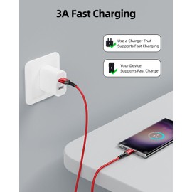 HOTNOW Short USB C Cable 1.5FT 3Pack, 20 inch Portable USB-C QC3.0 Fast Charge Cord for Type c Devices