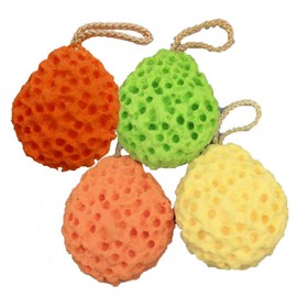 Badeschwamm für Damen und Herren, Teenager, Körperwaschschwämme, Luffa, Körperschwämme, Duschschwamm, Reinigung, Luffas für Duschpeeling, verschiedene Farben, 4 Stück