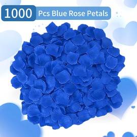 Usmilegift 1000 PCS Artificial Fake Rose Petals,Flower Petals,Romantic Nightfor Her/Him Set,Wedding, Engagement, Party, in Bulk Flower Decorations（Blue）
