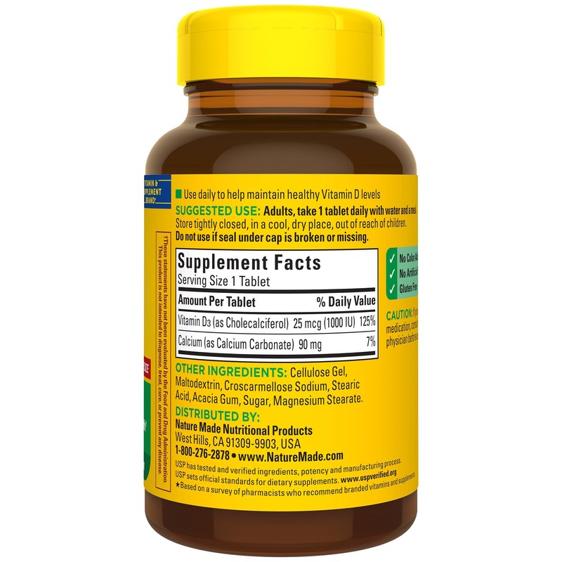 Nature Made Vitamin D3 1000 IU (25 mcg), Vitamin D