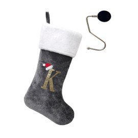 infleesh 20 Inches Monogrammed Christmas Stockings with Letters,Super Soft Christmas Stockings Large Monogram Stockings Red Letter Stockings for Christmas Holiday Xmas Gift…