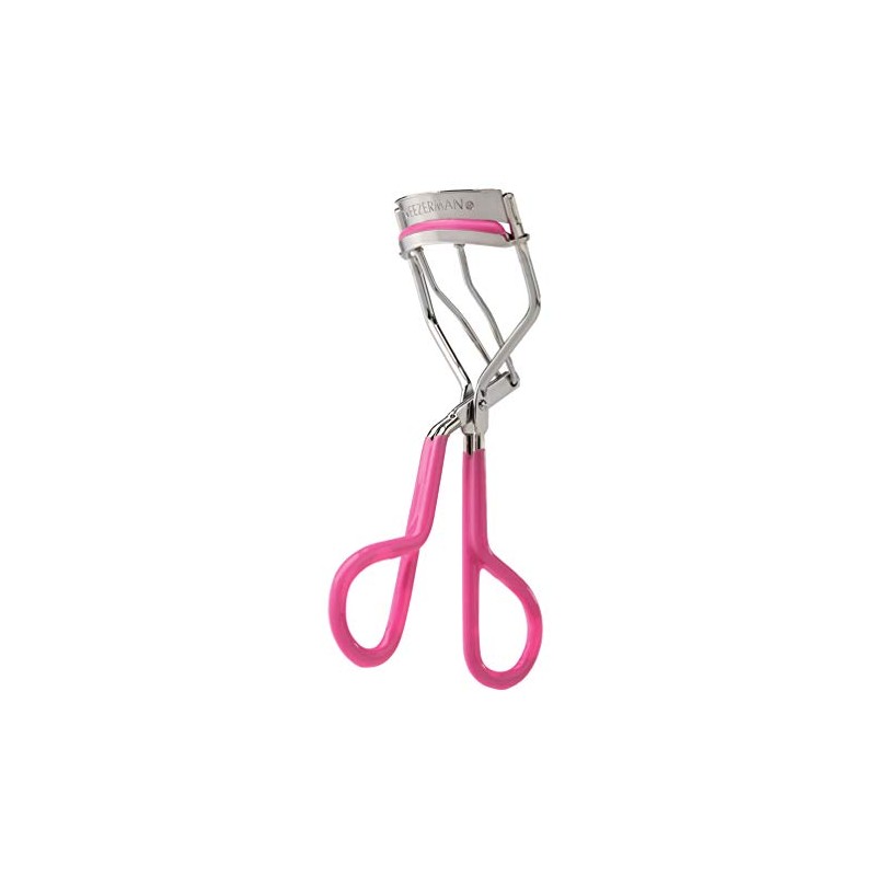 Rizador de pestañas con manijas comodas, color Rosado Neón