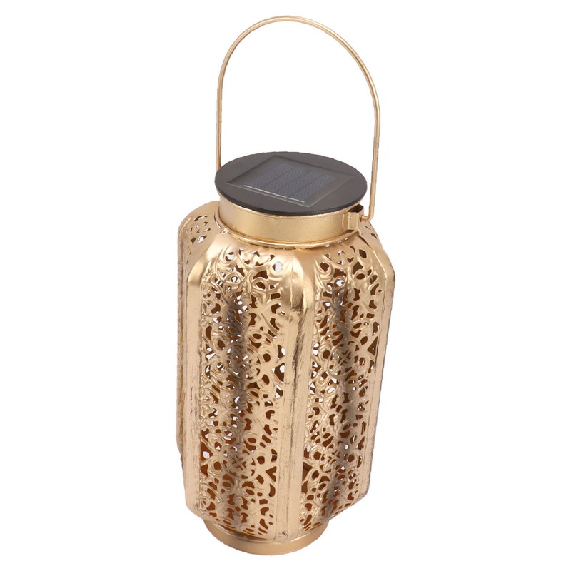 5730LED Hanging Lamp Solar Powered IP44 Waterproof Hex Hollow Lantern