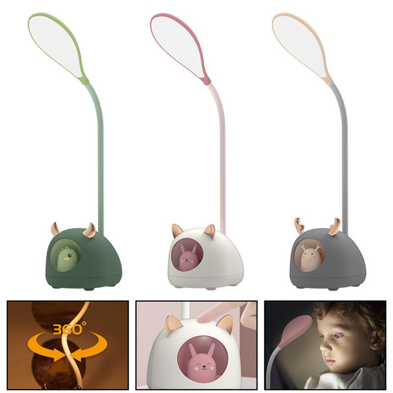 LED Desk Lamp Cartoon Animal USB Rechargeable Eye Protecting Table