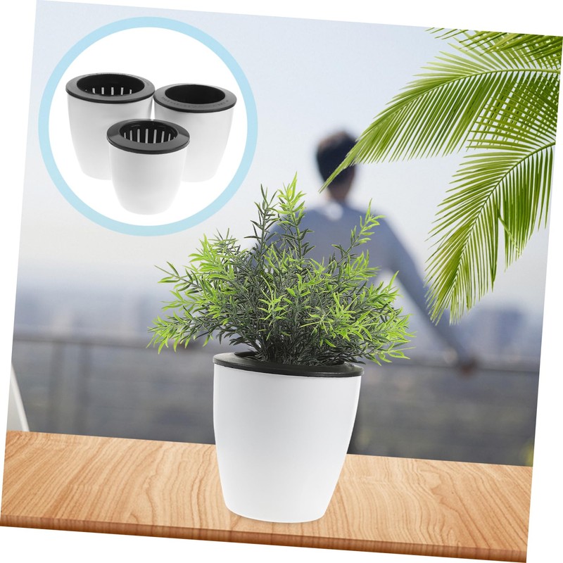 Levemolo 3pcs Automatic Watering Flower Pots Practical Self Watering Planter