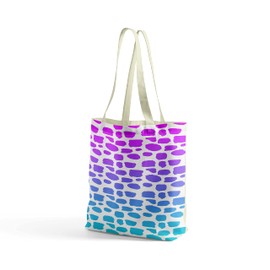 Questo Casa Printed Shopping Bag with Handles, Reusable Shopping Bag, Machine Washable, Foldable, Canvas Fabric Bag, Size: 34 x 40 cm, multi-coloured, Utility