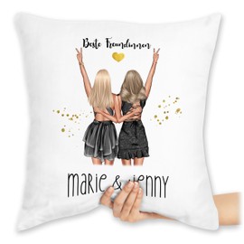 Cushion 40 x 40 cm Decorative Cushion - Party Girlfriends Gift Idea Best Friend Gift Idea Best Friends I Sisters I Girls Friendship I Birthday I Christmas - 40 x 40 cm - White