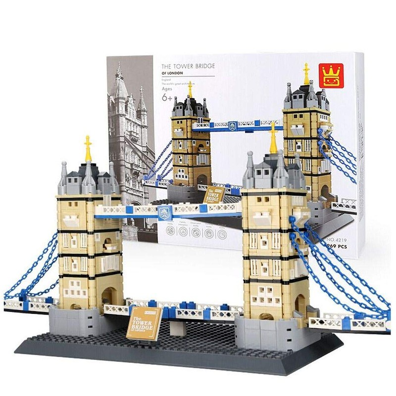 WANGE Tower Bridge of London. Architecture building bricks set.